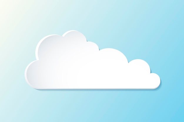 Free Vector 3d cloud element, cute weather clipart vector on gradient blue background