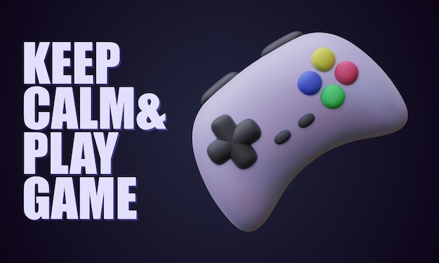 Free vector 3d colour gamepad isolated on dark