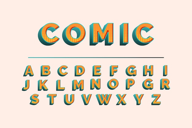 3d comic alphabet