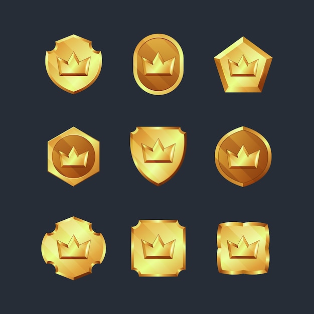 3d crowns in shapes set