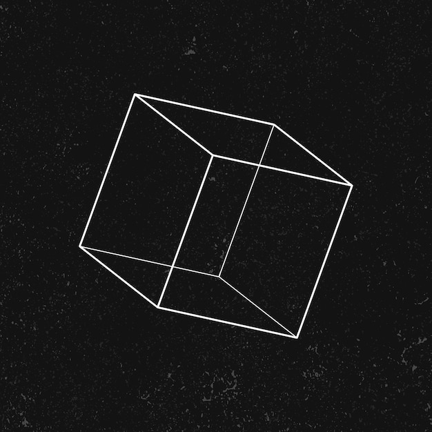 Free Vector 3d cube on a black background vector