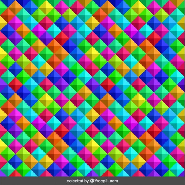 Free Vector 3d cube colorful pattern