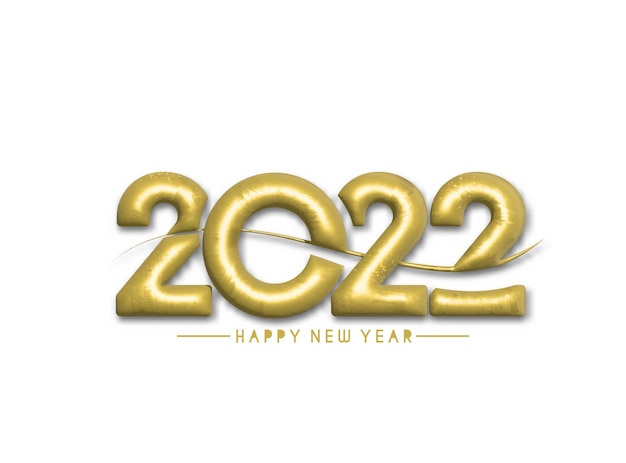 3D Effect Happy New Year 2022 Text Typography Design Patter, Vector illustration.