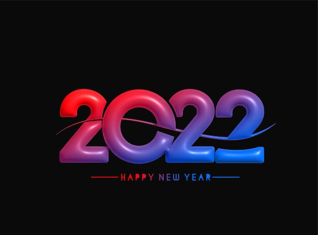 3D Effect Happy New Year 2022 Text Typography Design Patter, Vector illustration.