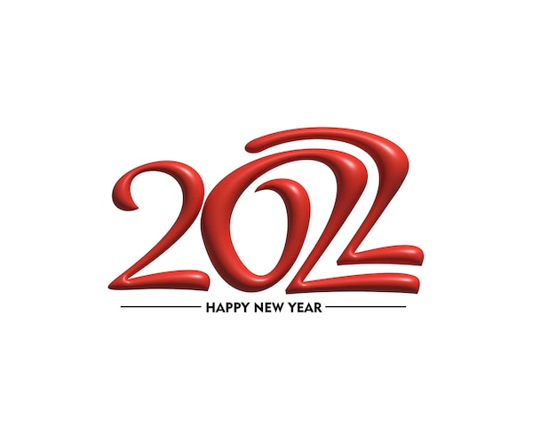 3D Effect Happy New Year 2022 Text Typography Design Patter, Vector illustration.