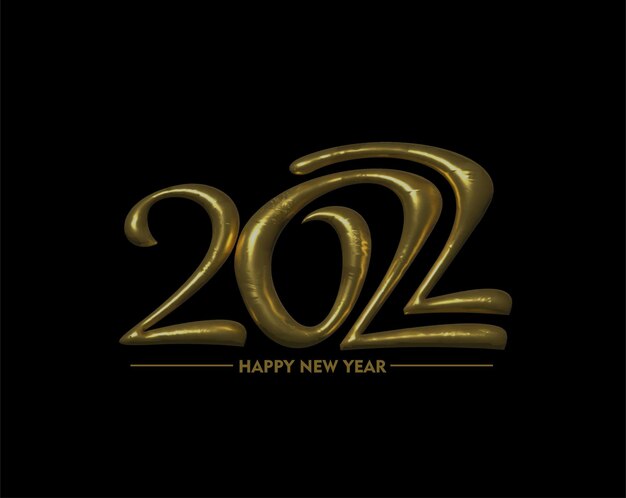 3D Effect Happy New Year 2022 Text Typography Design Patter, Vector illustration.