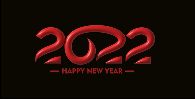 3D Effect Happy New Year 2022 Text Typography Design Patter, Vector illustration.