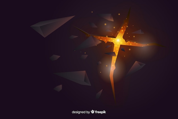 Free vector 3d explosion with light background