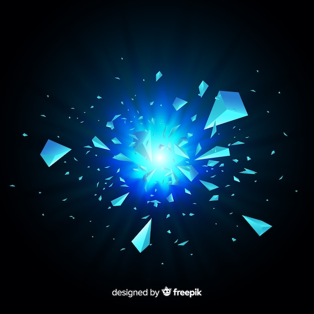 3d explosion with light background