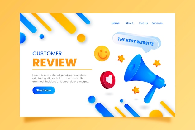 3d feedback landing page template