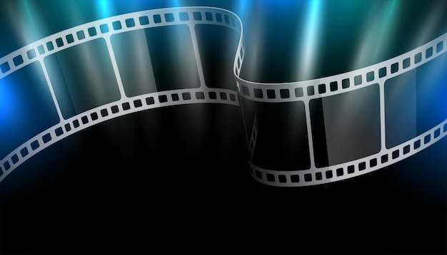 Free Vector 3d film strips with light effect background