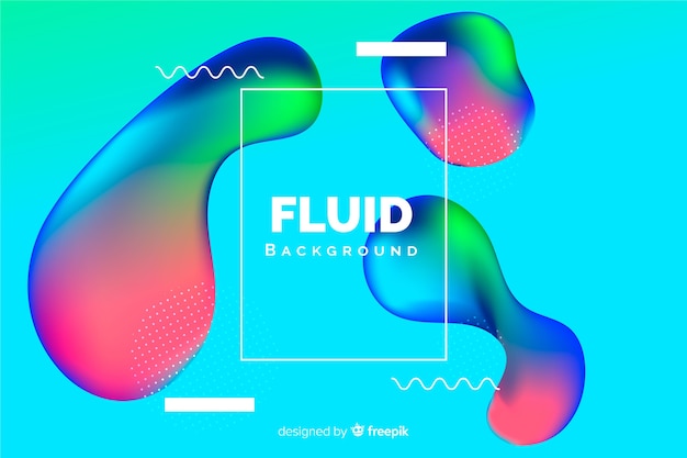 Free Vector 3d fluid shapes background