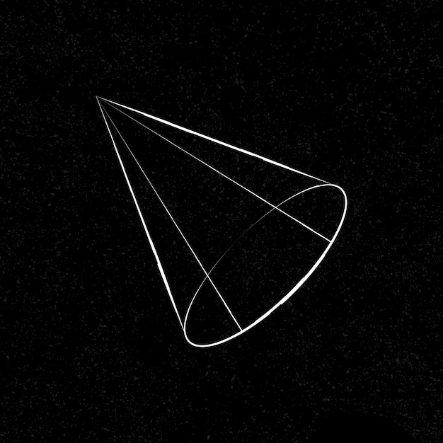 Free Vector 3d geometric cone on a black background vector