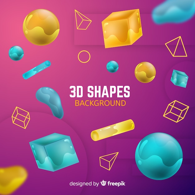 Free Vector 3d geometric shapes background