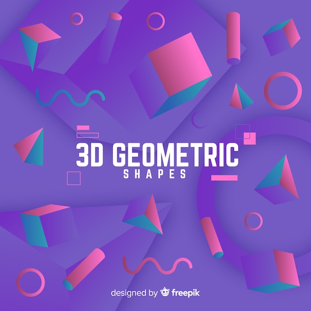 Free Vector 3d geometric shapes background