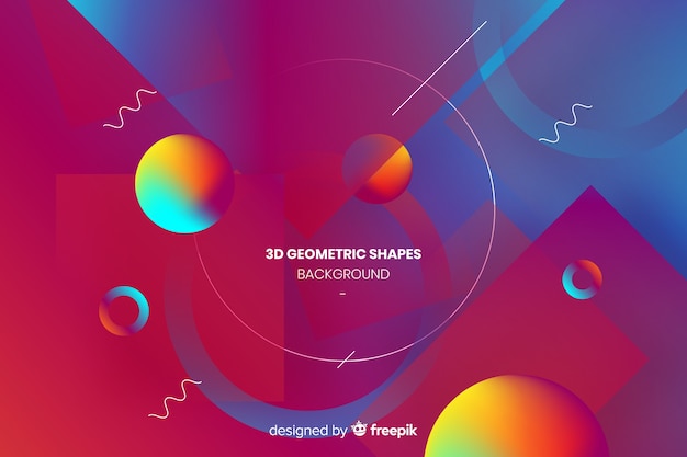 3d geometric shapes background