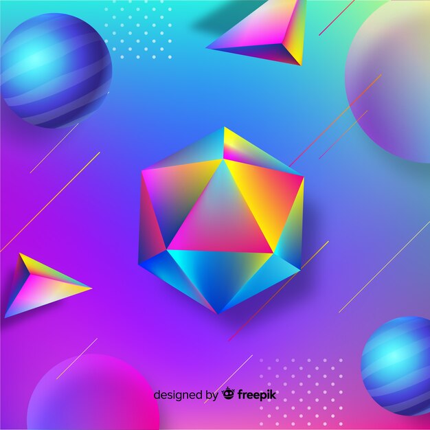 3d geometric shapes background