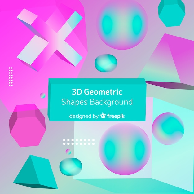 Free Vector 3d geometric shapes background