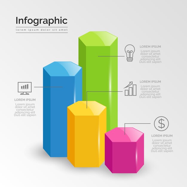 3d glossy business infographic