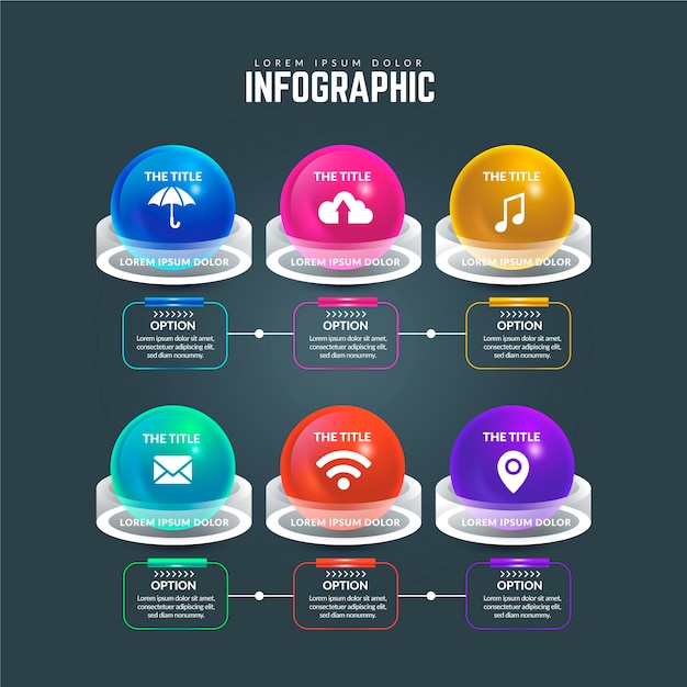 Free Vector 3d glossy infographic