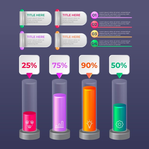 3d glossy infographics concept