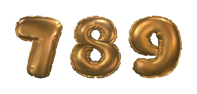 Free Vector 3d gold balloon number for birthday party vector