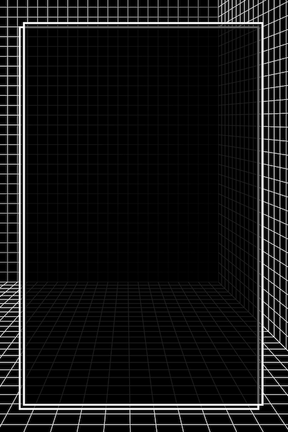 Free Vector 3d grid patterned frame vector