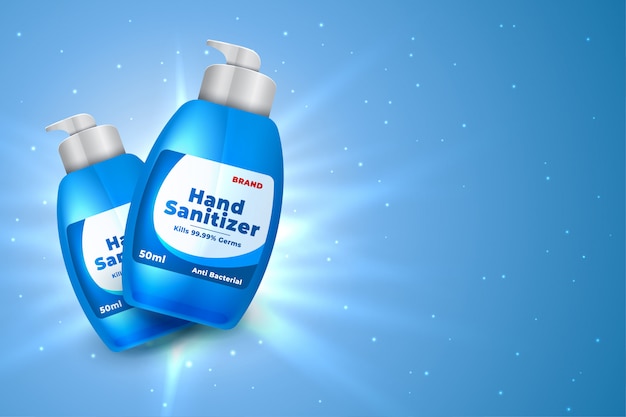 3d hand sanitizer realtistic bottle background