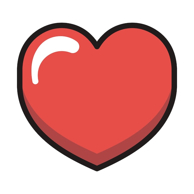 Free Vector 3d heart with outline