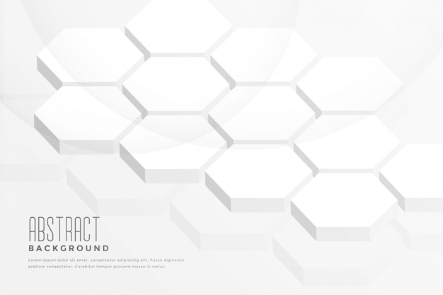 Free vector 3d hexagonal shape abstract white background