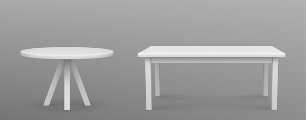 Free Vector 3d isolated white empty plastic desk for kitchen