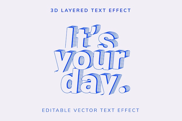 Free vector 3d layered editable vector text effect