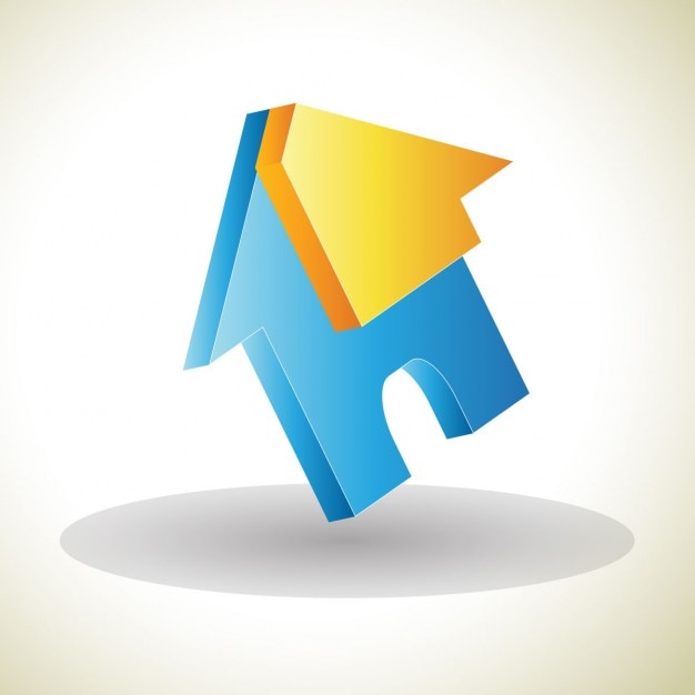 Free Vector 3d logo in the shape of a house