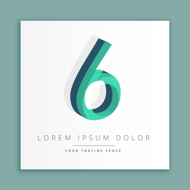 Free vector 3d logo with number 6