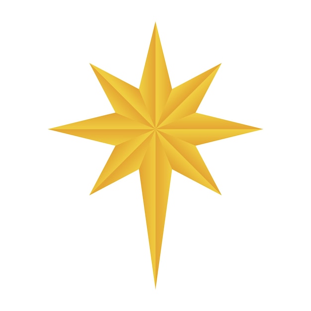 Free Vector 3d long gold star