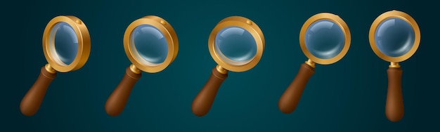 Free Vector 3d magnifying glass lens vintage game vector icon