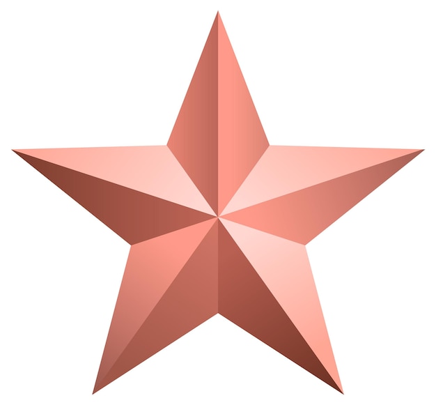 3D metal star isolated