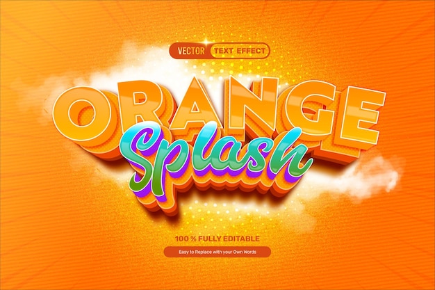 3D Orange Splash Text Effect