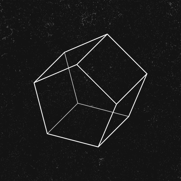 Free vector 3d pentagonal prism on a black background vector