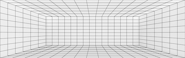 3D perspective of wireframe room background