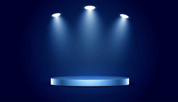 Free Vector 3d podium platform background with glowing spot light effect