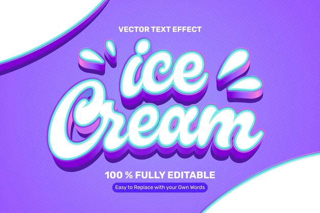 3D Purple Ice Cream Text Effect