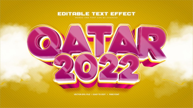 3D Qatar 2022 Text Effect