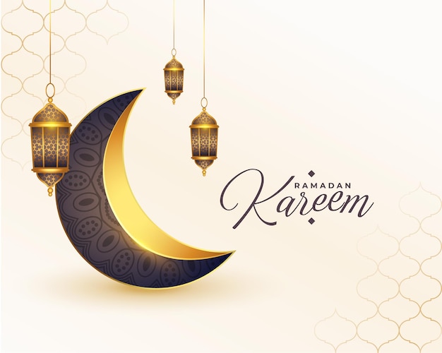 3d ramadan kareem realistic eid moon greeting design