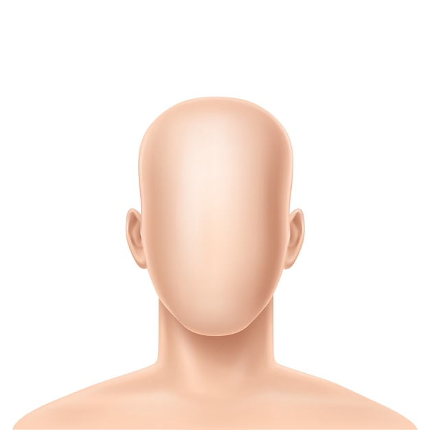 3d realistic faceless human model