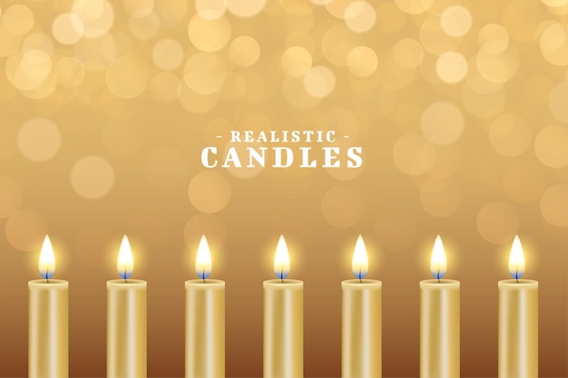 Free Vector 3d realistic glowing candle light ignite beautiful background vector