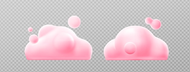 3d render pink clouds fluffy spindrift eddies