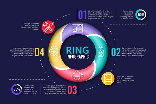 3d ring infographic collection