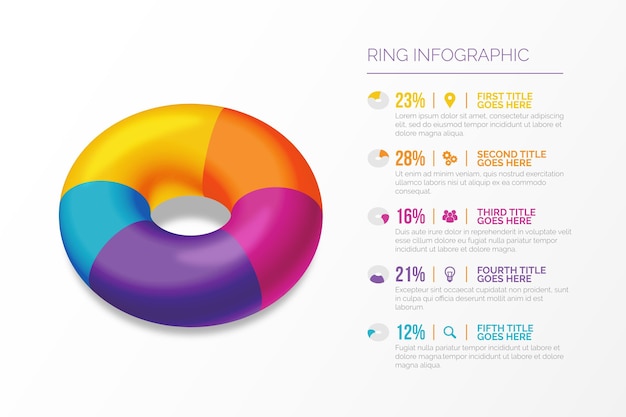 3d ring infographic concept