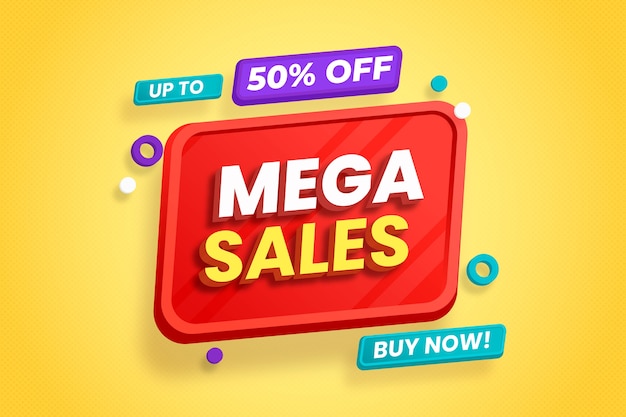 3d sales background with colorful elements